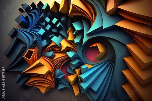 Wallpaper Mural Abstract 3D Background made with Generative AI Torontodigital.ca