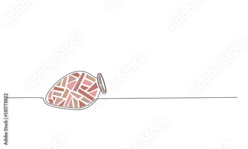 Kvevri vector line vector illustration. Traditional Georgian big clay vessel Qvevri for wine making