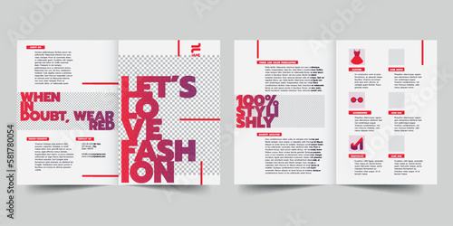 Fashion Designer bifold brochure template. A clean, modern, and high-quality design bifold brochure vector design. Editable and customize template brochure