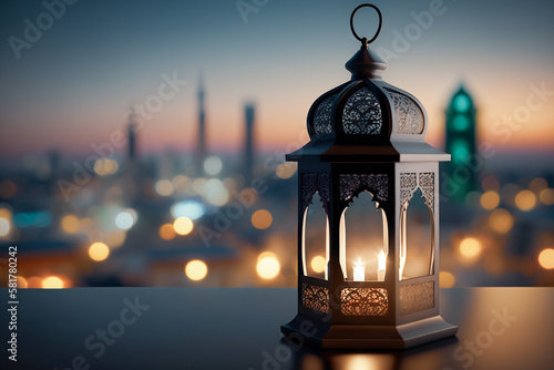 A lantern with blur background