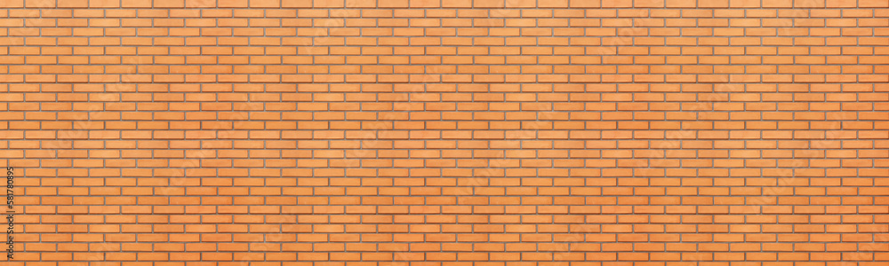 Orange brick wall as background. Banner design