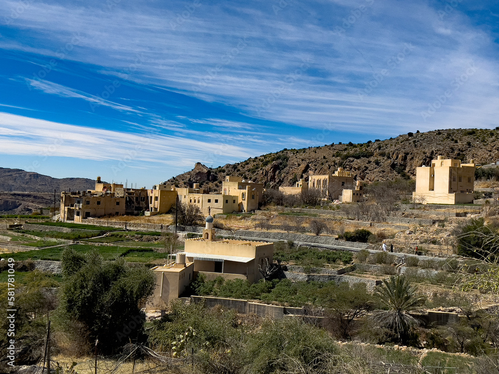 Small village situated on the Said Plateau, Jabal al Akhdar, Oman.