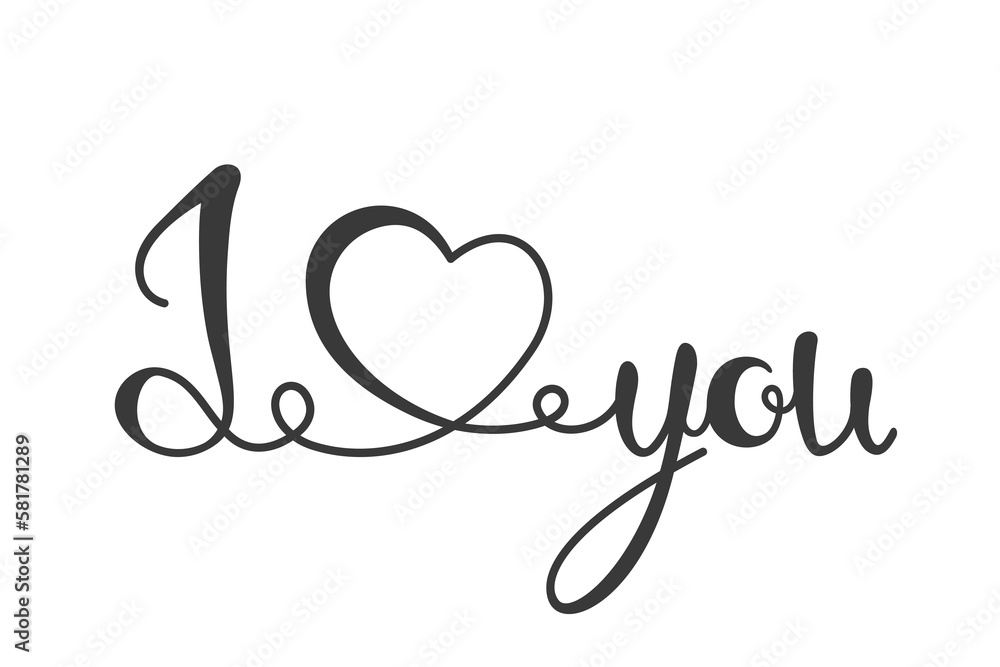 I love you lettering isolated on white background. Calligraphy card. I heart you. Hand drawn design elements. Vector illustration I love you lettering isolated on white background. Calligraphy card. I heart you. Hand drawn design elements. Vector illustration