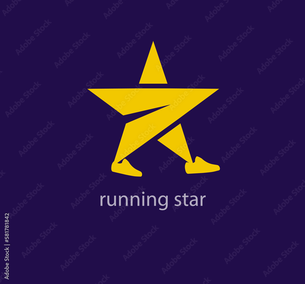 Star walk of fame logo. Running star. Moving star. corporate company logo template. vector Star walk of fame logo. Running star. Moving star. corporate company logo template. vector