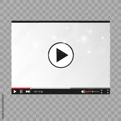 	
Video player for web and mobile apps flat style. Vector illustration.	