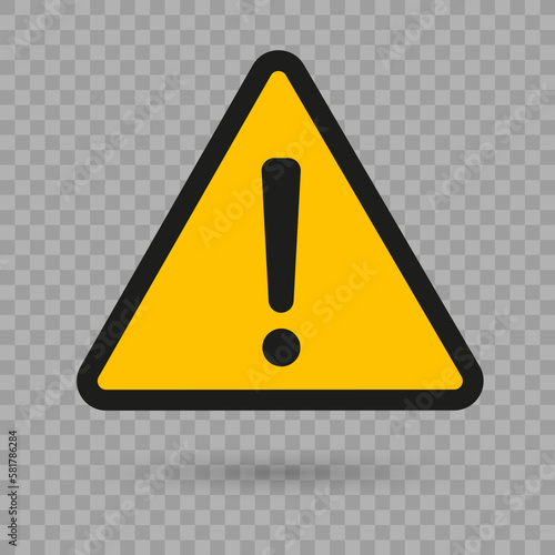 Exclamation mark on a road sign.Warning danger sign.
