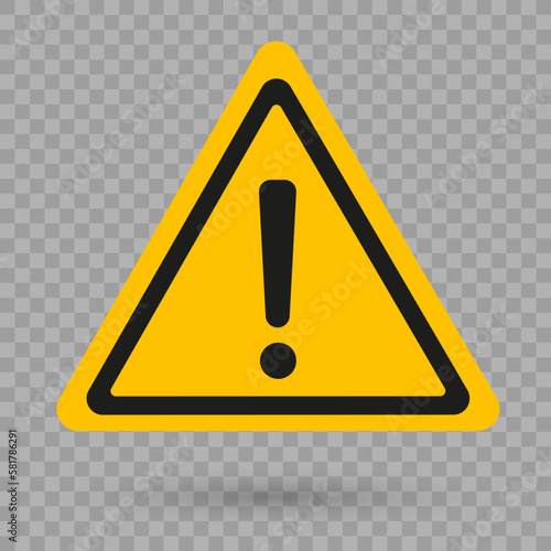 Exclamation mark on a road sign.Warning danger sign.
