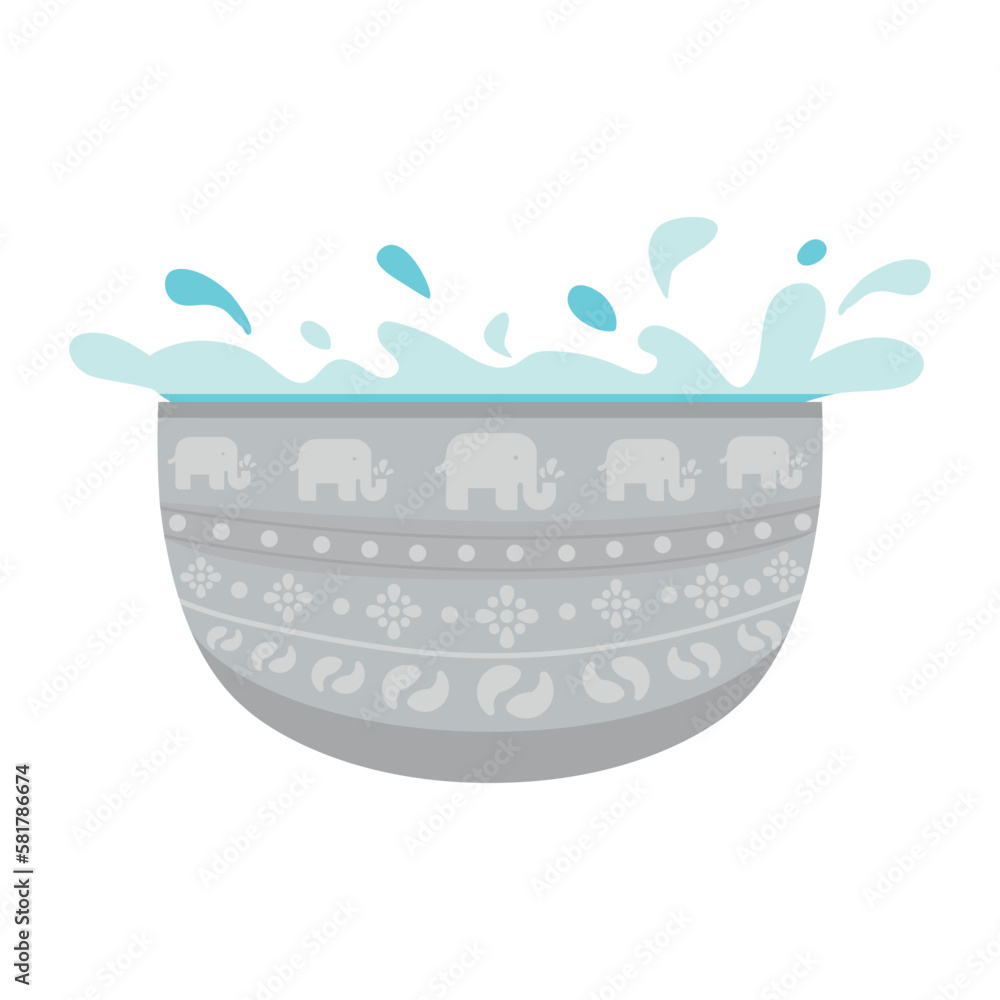 Fototapeta premium silver bowl with water splash thai culture