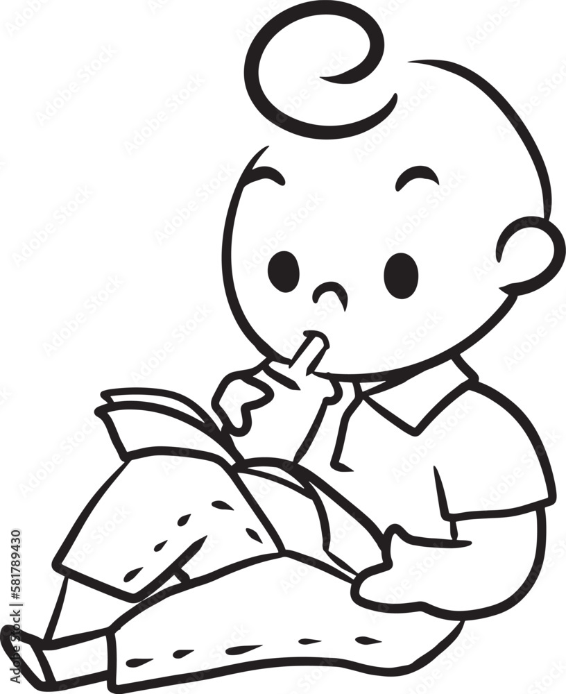 Cartoon boy reading book doodle kawaii anime coloring page cute illustration clipart character chibi manga comic drawing line art free download Cartoon boy reading book doodle kawaii anime coloring page cute illustration clipart character chibi manga comic drawing line art free download