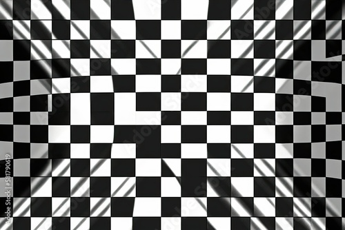 Checkboard pattern, black and white background (Ai generated) © thesweetsheep