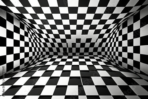 Checkboard pattern, black and white background (Ai generated)