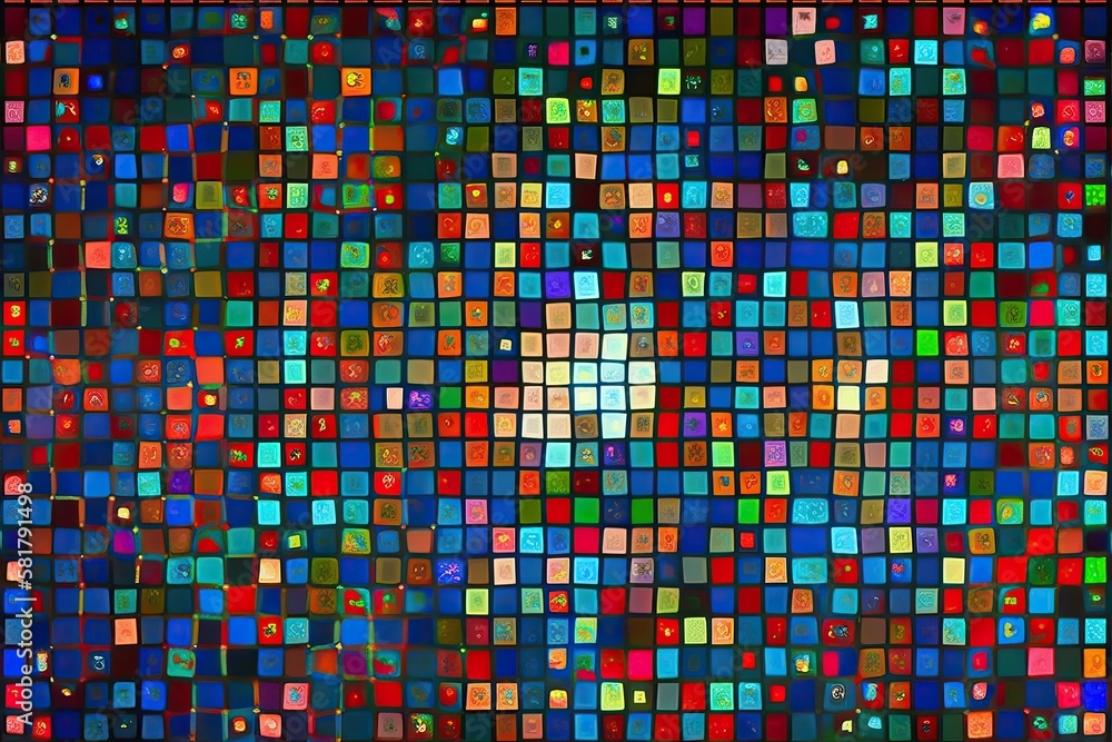 Mosaic pattern, pieces of small multicolor (Ai generated)