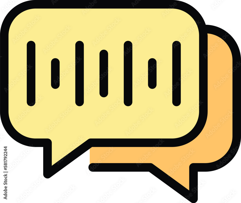 Company work chat icon. Outline Company work chat vector icon for web design isolated on white background color flat Company work chat icon. Outline Company work chat vector icon for web design isolated on white background color flat