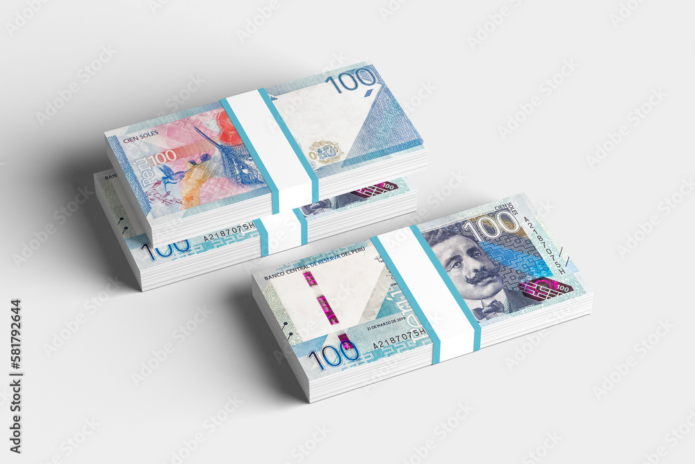 wad of peruvian banknotes, peruvian currency on a white background in high resolution, winner of a raffle wad of peruvian banknotes, peruvian currency on a white background in high resolution, winner of a raffle