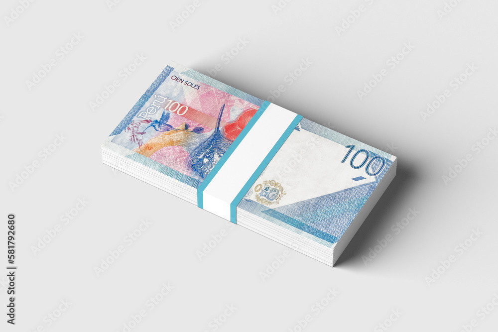 wad of peruvian banknotes, peruvian currency on a white background in high resolution, winner of a raffle wad of peruvian banknotes, peruvian currency on a white background in high resolution, winner of a raffle