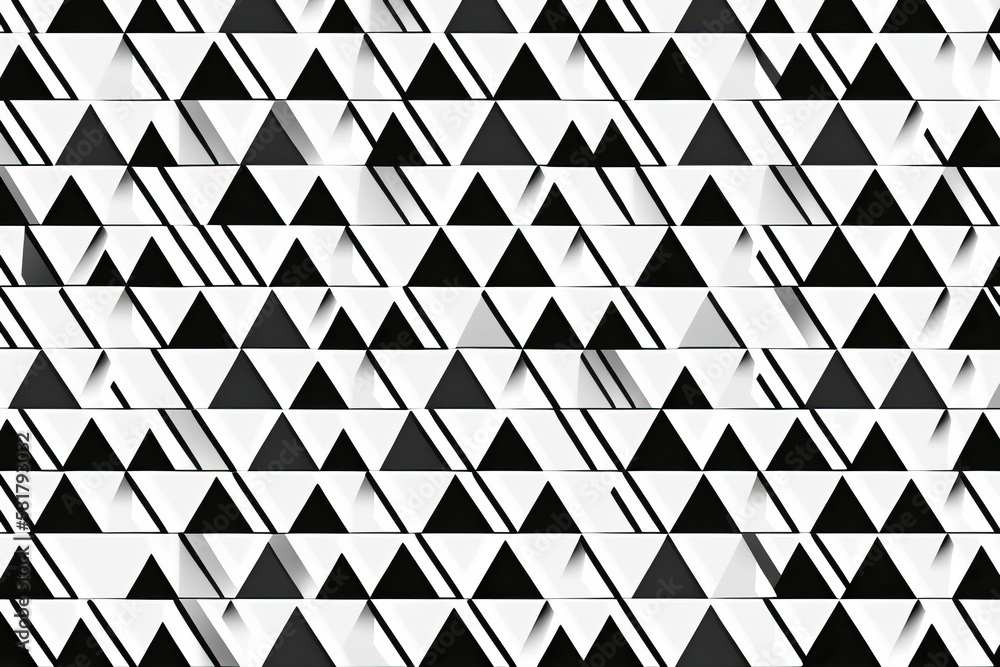 Triangle pattern with repeated black and white color (Ai generated)