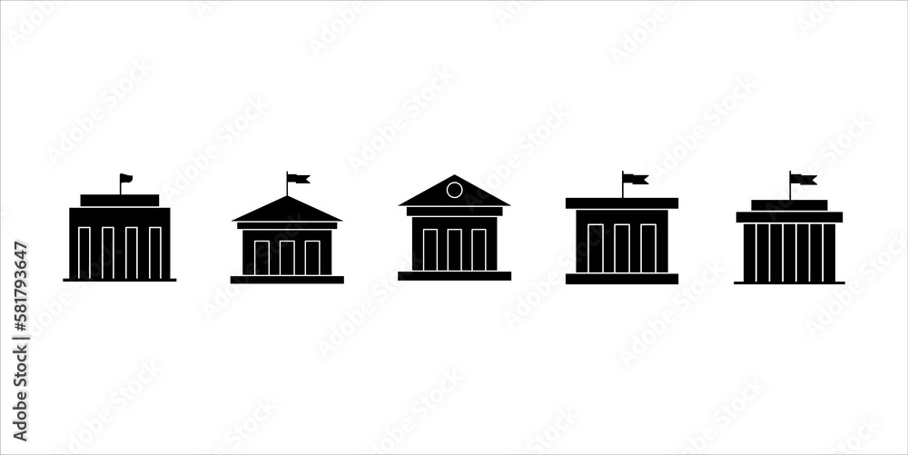 Fototapeta premium City hall building line icon, line vector sign, isolated on white background, Capitol symbol, logo illustration, editable stroke, eps 10.