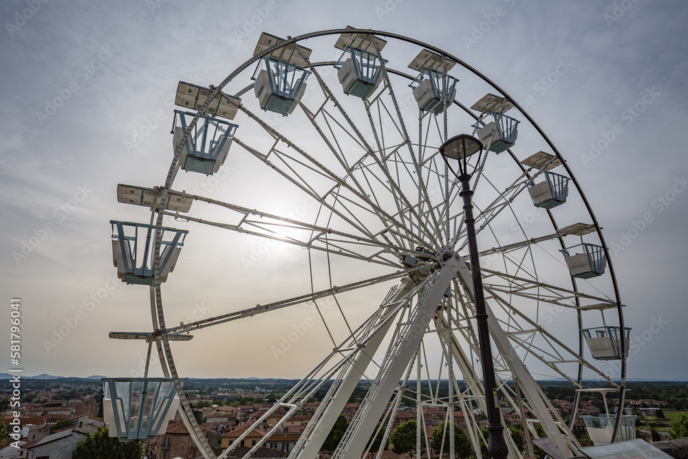 Ferris Wheel Over Blue Sky