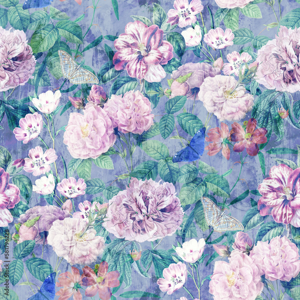 Fototapeta Cute Spring Wallpaper.. Decorative seamless pattern. Repeating background. Tileable wallpaper print.