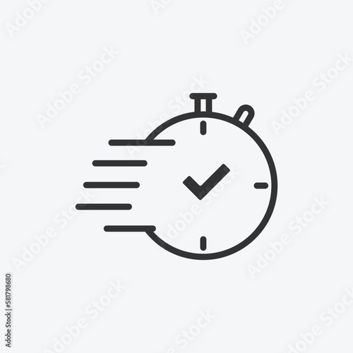Vector sign of quick response icon. Timer vector symbol is isolated on a grey background