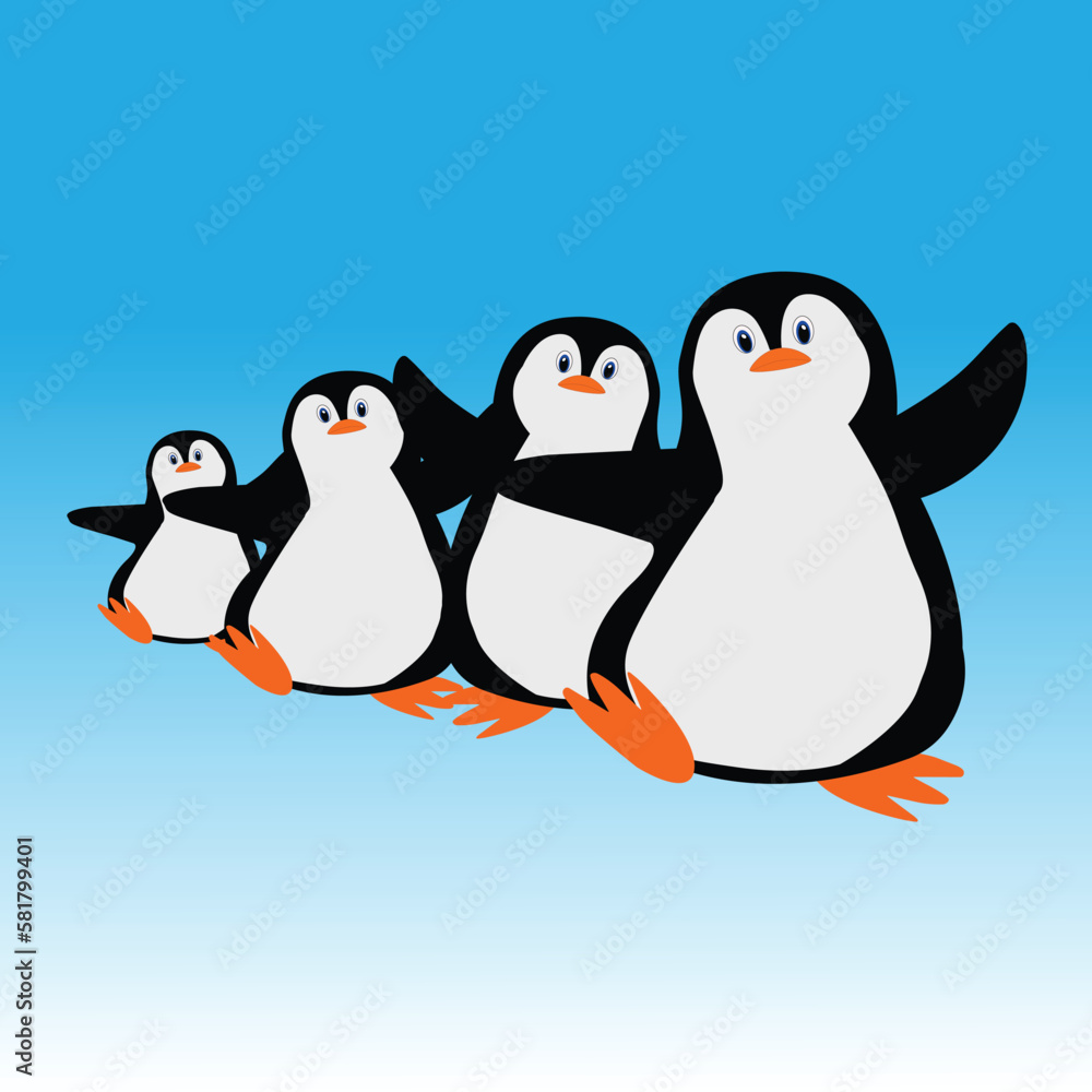 Obraz premium penguins ice beak vector eps