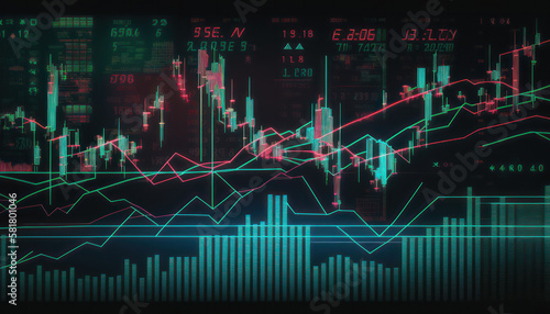 Abstract background.diagrams and graphs. investment, e-commerce, financial concept. generative AI