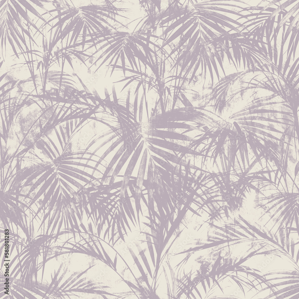 Pink Palms. Decorative seamless pattern. Repeating background. Tileable wallpaper print.