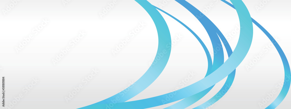 Obraz premium 抽象的なラインのバナー ブルー＆ホワイト