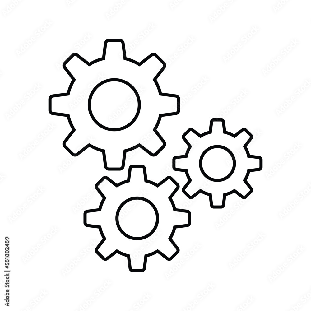 Gearsettings icon on white background