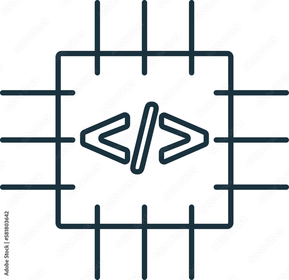 Embedded System line icon. Monochrome simple Embedded System outline icon for templates, web design and infographics