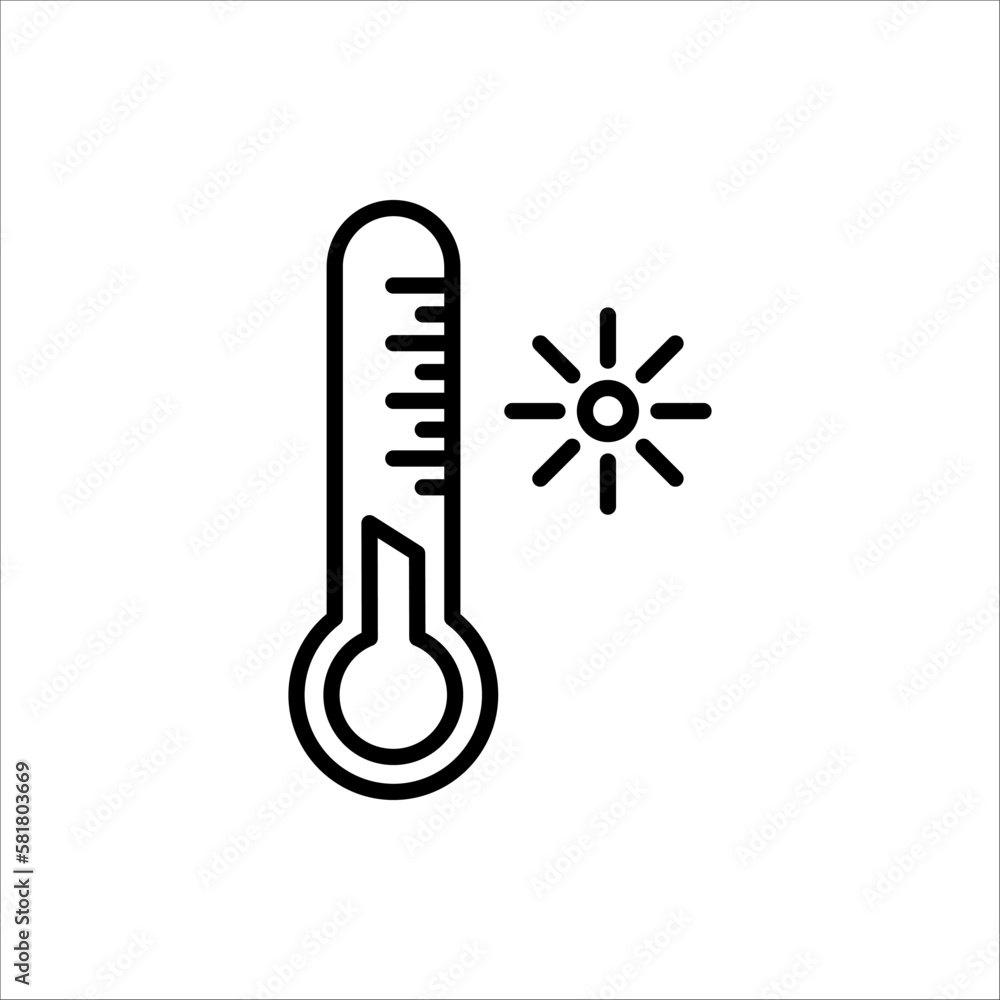 Thermometer vector icon. Thermometer for measuring the temperature of icons. The thermometer icon for weather. Thermometer icon flat design. isolated on white background Thermometer vector icon. Thermometer for measuring the temperature of icons. The thermometer icon for weather. Thermometer icon flat design. isolated on white background
