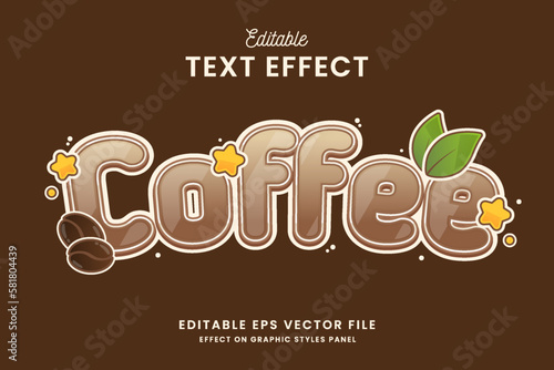 decorative coffee editable text effect vector design