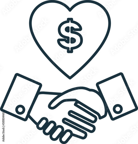 Sponsors line icon. Colored element sign from finance management collection. Outline Sponsors icon sign for web design, infographics and more.