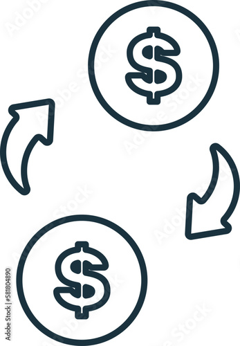 Direct Payment line icon. Monochrome simple Direct Payment outline icon for templates, web design and infographics