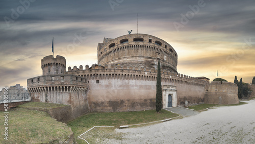 Castel Sant'Angelo in Rome with digitally added sky