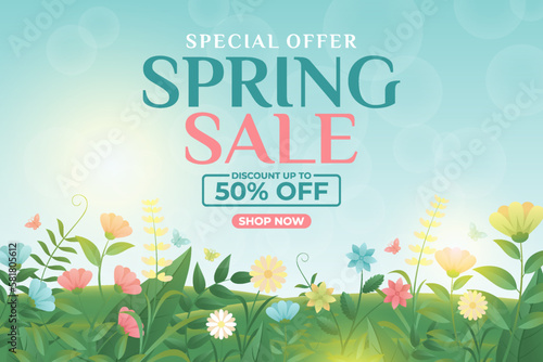 Spring 2023 Sale Background, set of abstract backgrounds with floral leave flowers frame, spring sale, banner, poster, cover, templates, social media, feed, wallpaper, stories