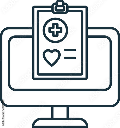 Electronic Health Record outline icon. Simple element from healthcare innovations collection. Creative Electronic Health Record line icon for web design, templates, infographics and more
