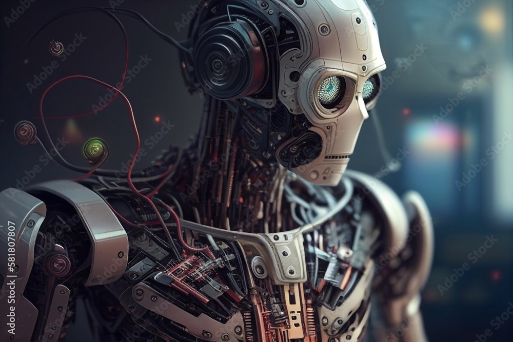 Fototapeta premium Robotics and artificial intelligence. AI Generated.