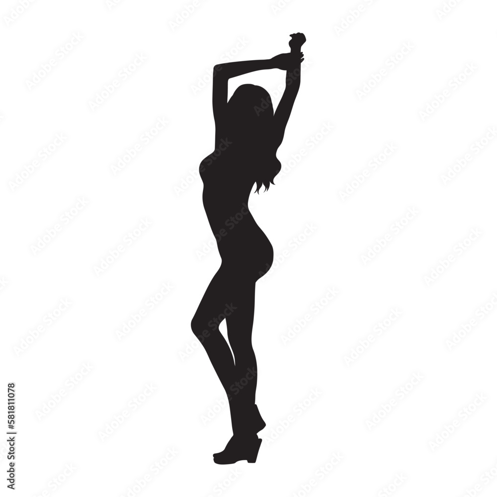 Sexy Girl Woman Striptease Vector Silhouette Stock Vector Adobe Stock 0137