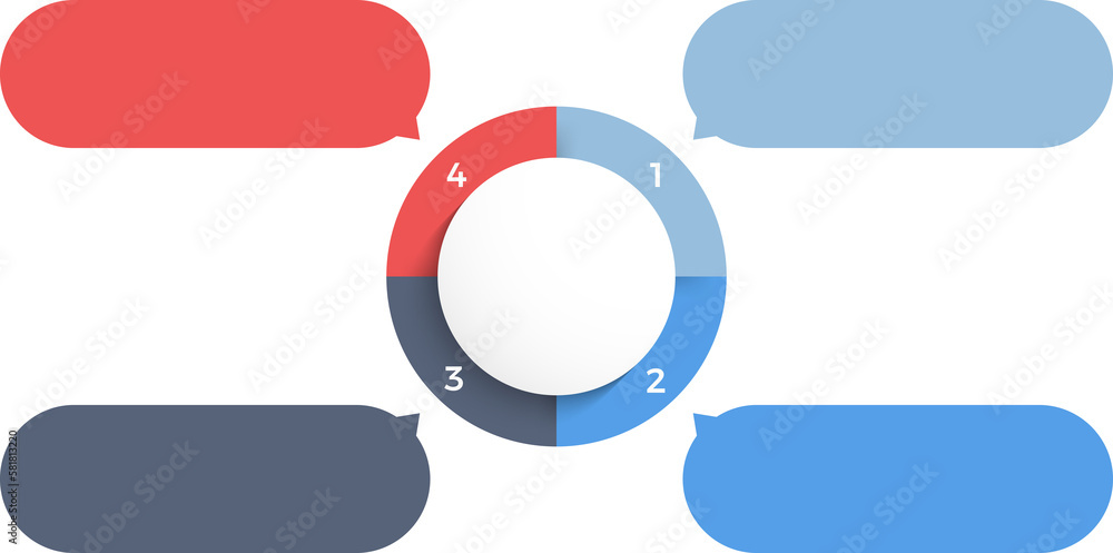 Circle diagram with 4 steps with place for your text, infographic template Circle diagram with 4 steps with place for your text, infographic template