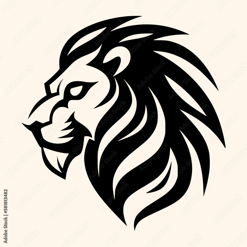 Lion head vector for logo or icon, drawing Elegant minimalist style Illustration Lion head vector for logo or icon, drawing Elegant minimalist style Illustration