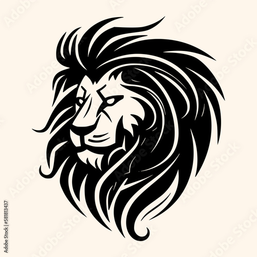 Lion head vector for logo or icon, drawing Elegant minimalist style Illustration