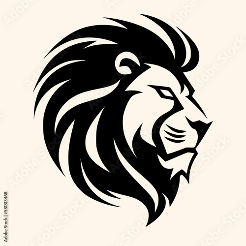 Lion head vector for logo or icon  drawing Elegant minimalist style Illustration