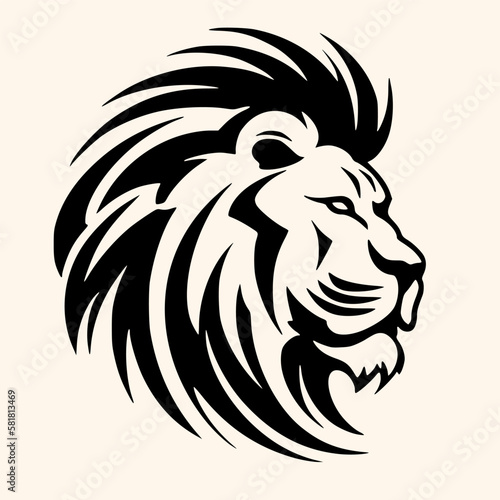 Lion head vector for logo or icon  drawing Elegant minimalist style Illustration
