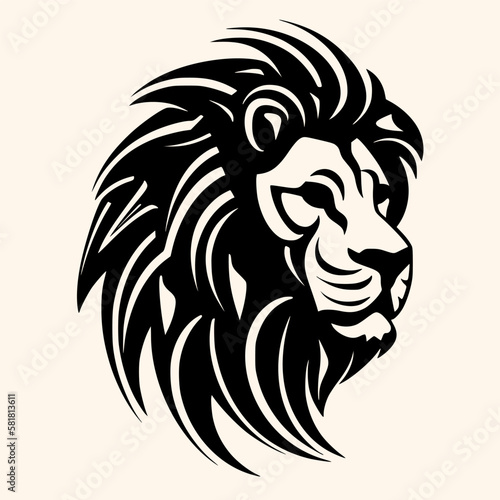 Fototapeta Naklejka Na Ścianę i Meble -  Lion head vector for logo or icon, drawing Elegant minimalist style Illustration