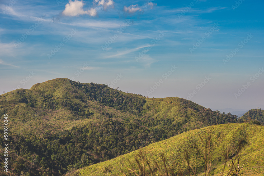 Beautiful landscape view on khao khao chang phueak mountian.Thong Pha Phum National Park's highest mountain is known as Khao Chang Phueak