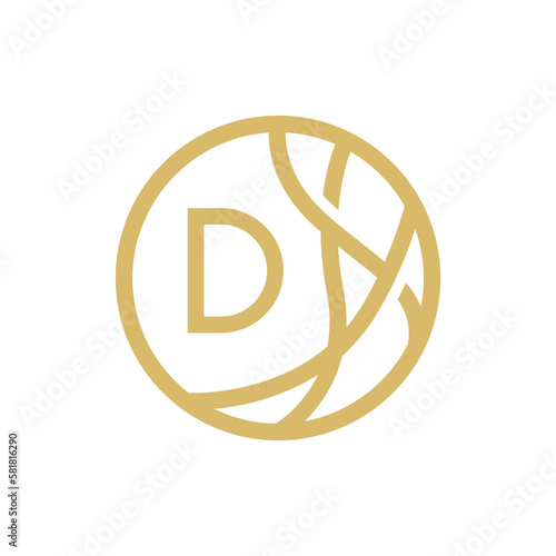 Elegant letter D logo in line art style