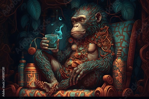 Monkey Bro in digital art 3d