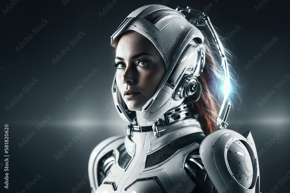 Futuristic Robot Woman: A Digital Beauty.
Generative AI