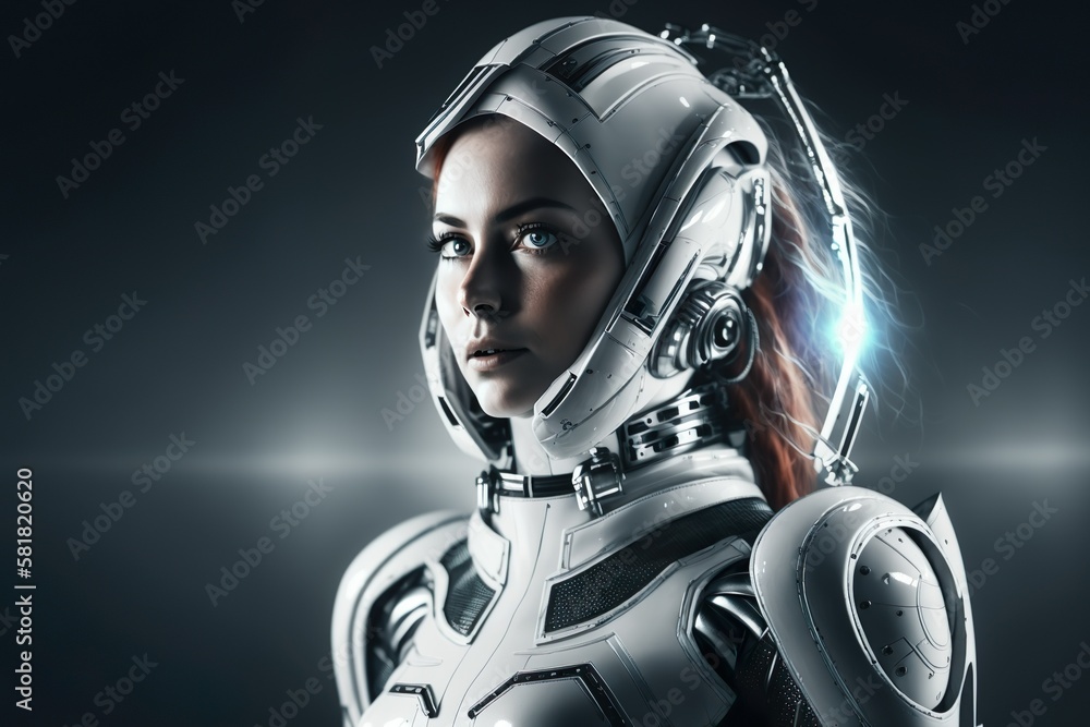 Futuristic Robot Woman: A Digital Beauty.
Generative AI Futuristic Robot Woman: A Digital Beauty.
Generative AI